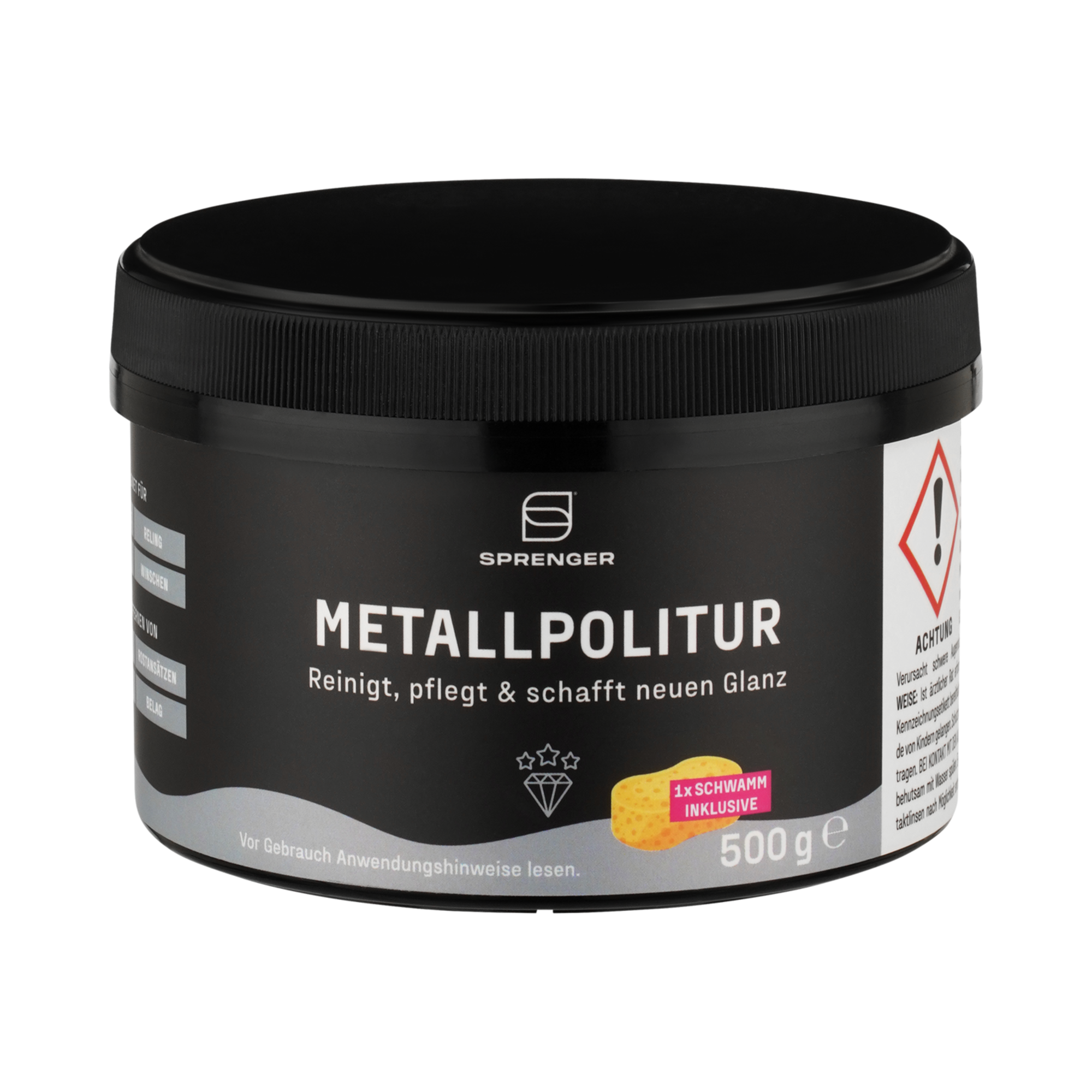 0751005000_Vorderseite Metallpolitur 500g Dose inkl. Schwamm – Bild 1