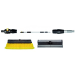 YACHTICON Waschbürstenset 1 - Teleskopstiel m. Wasserdurchl. (90-175cm), Waschbürste +  Bürstenkopf m. Abzieher