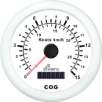 Wema GPS-Speedometer Analog weiß 15kn/27km