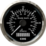 Wema Silber-Serie GPS-Speedometer Analog schwarz 30kn/54km