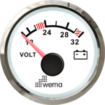 Wema Silber-Serie Anzeige Voltmeter 24V weiß