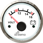 Wema Silber-Serie Anzeige Voltmeter 12V weiß