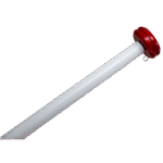 Flaggenstock gerade 200cm weiss mit rotem Knopf