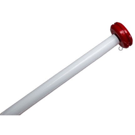 Flaggenstock gerade 200cm weiss mit rotem Knopf