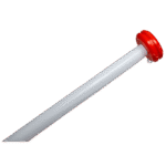 Flaggenstock gerade 200cm weiss mit orange Knopf