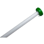 Flaggenstock gerade 200cm weiss mit mit grünem Knopf