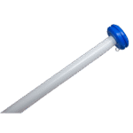 Flaggenstock gerade 200cm weiss mit blauem Knopf