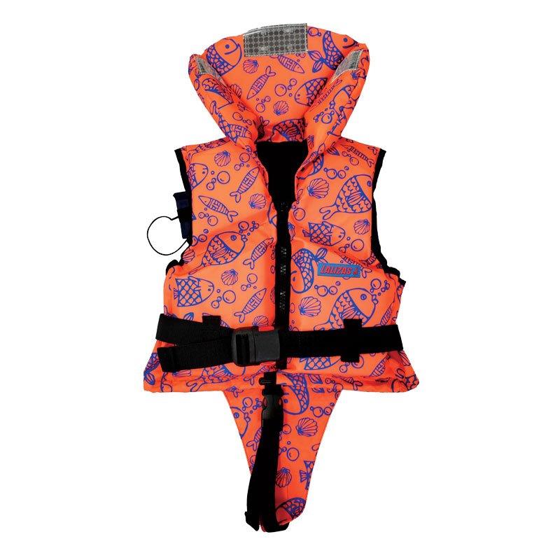6146 LALIZAS Rettungsweste, 100N, ISO, Kind, 15-30kg, Fluoreszierend Orange mit Meeresmuster – Bild 1