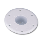 Table base flush for conical tube aluminum white Ø60