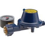 Gasdruckregler 0,8kg/h 30mbar Ausgang gerade mit Manometer (geeignet für Marine DE)