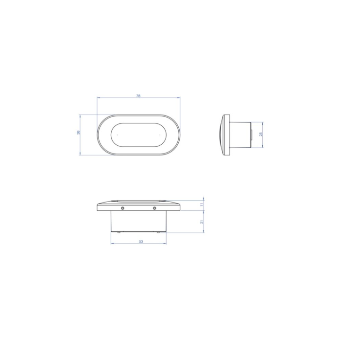 Talamex Ovale Innenleuchte LED 12V IP65 - Edelstahl Flansch, gefrostete Linse, elegant 78x38mm – Bild 2
