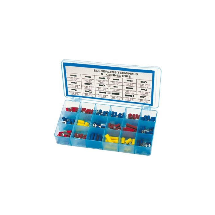 Talamex Quetschverbinder Sortiment - 100 transparente Kabelverbinder in praktischer Dose – Bild 1