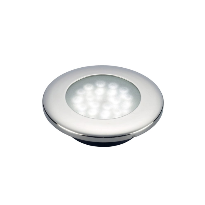 Talamex Minispot LED Einbaumodell mit Edelstahlrand, 12V, IP65, 18 LEDs, Ø 63mm, 20mm Einbautiefe – Bild 1