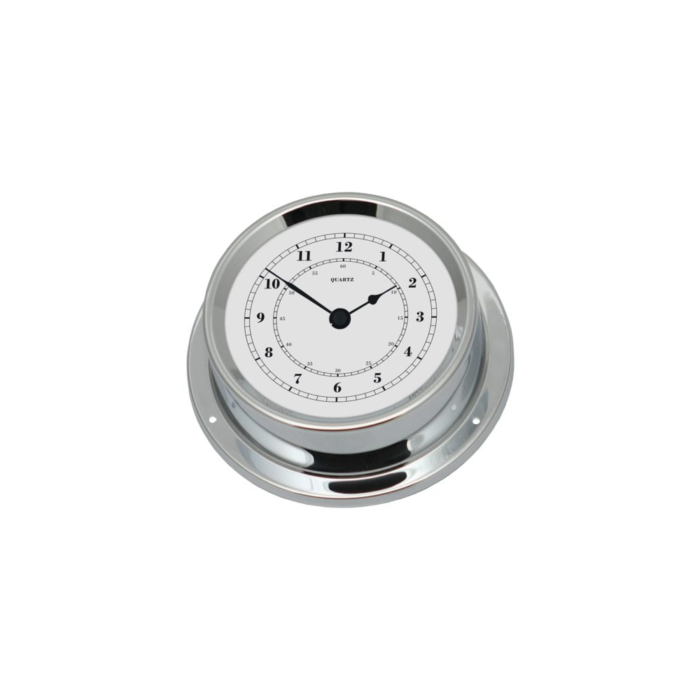 Talamex Wetterinstrumente / Schiffsinstrumente / Uhr Serie 125 Messing verchromt – Bild 1