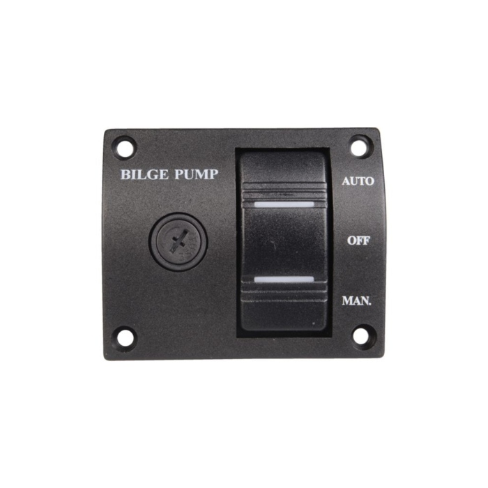 Talamex Bilge-/Lenzpumpen Bedienpaneel Schalter | abgesichert | beleuchtet | auto-aus-manuell | 76X63 mm – Bild 1