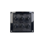 Spritzwasserdichtes 6er Schalterpaneel 12V mit Signalhorn – Talamex Gummiarmiert, 95mm x 108mm