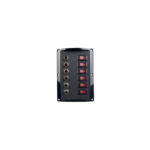 Talamex 6er Automatenschalttafel 12V mit Beleuchtung, 37A max. Belastung, 165x114mm, Schwarz