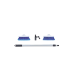 TALAMEX Deckwaschbürsten-Set mit teleskopischem Stiel 65-122 cm, 2 Bürsten & Bootshaken