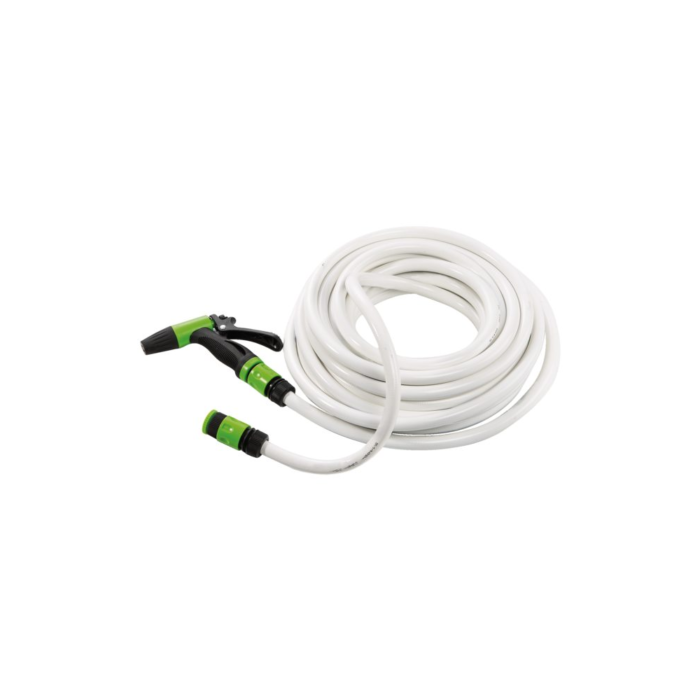 Trem PVC-Schlauchkit 15m 12x17mm 15bar mit Anschlüssen & Spritzpistole für Reinigung – Bild 1
