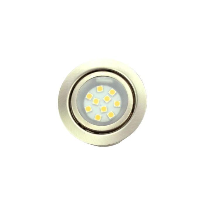 Talamex Einbauspot G4 LED 10 LEDs dimmbar 2.5W 140 Lumen gebürsteter Chrom 8-30V Ø68mm – Bild 1