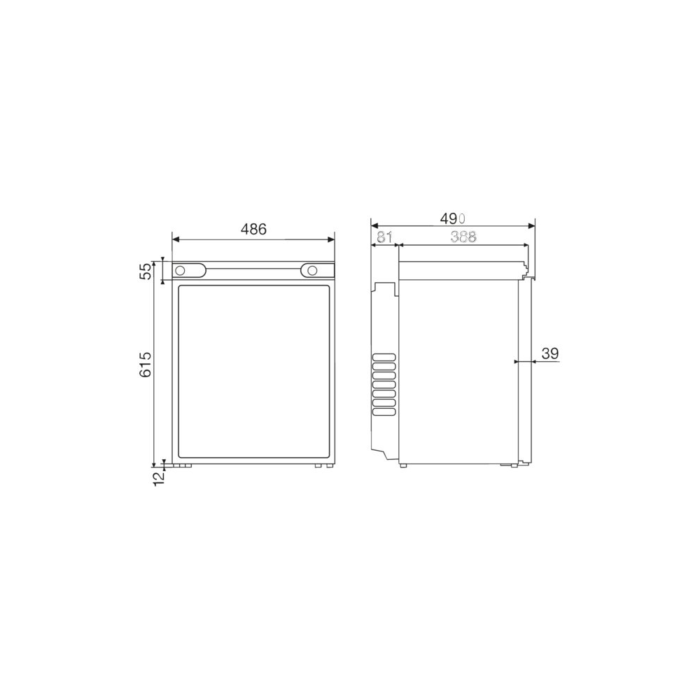 Dometic CombiCool RF60 Absorberkühlschrank 60L AC/DC/Gas - 30°C Kühlleistung, 230V/12V/Gas – Bild 2