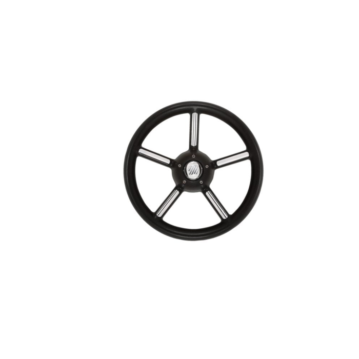 Ultraflex Steuerrad V56 B/CH 350mm Edelstahl, schwarzer Griff – Bild 1