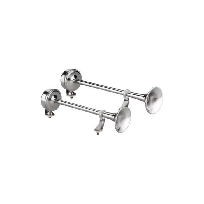 Signalhorn Doppelhorn Edelstahl 400/470mm 12/24V – Bild 1