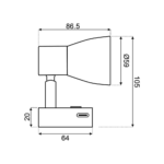 Talamex LED-Leseleuchte mit Touch-Dimm-Funktion & USB-C Schnellladebuchse – Edelstahl/Glas – Bild 2