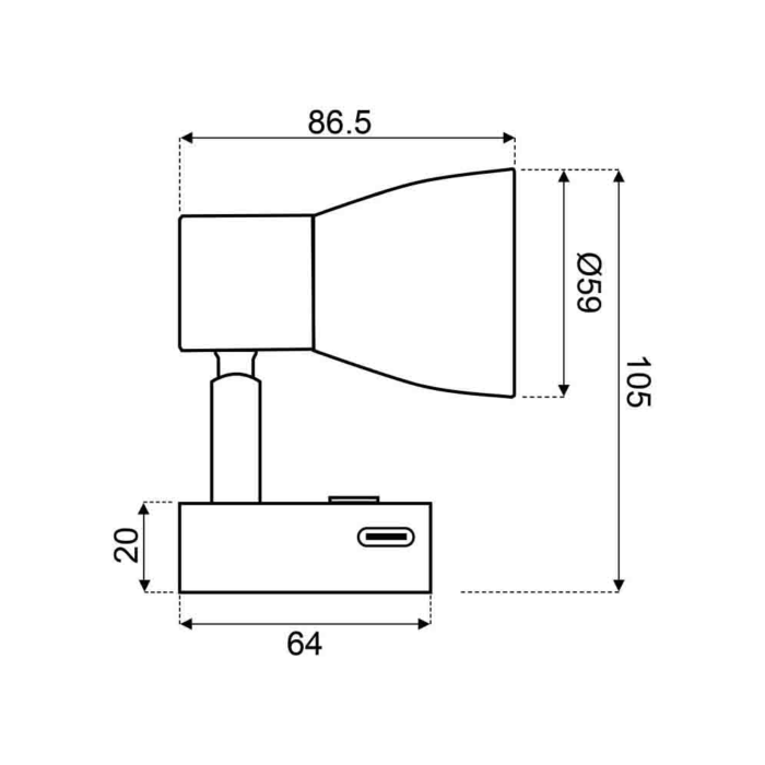 Talamex LED-Leseleuchte mit Touch-Dimm-Funktion & USB-C Schnellladebuchse – Edelstahl/Glas – Bild 2