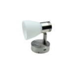 Talamex LED-Leseleuchte mit Touch-Dimm-Funktion & USB-C Schnellladebuchse – Edelstahl/Glas – Bild 4