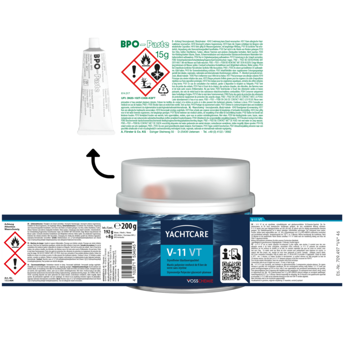 Yachtcare V-11 VT Faserspachtel styrolfrei 200g 400g 700g – Bild 2
