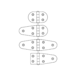 Scharnier Edelstahl 103x38.5x2mm