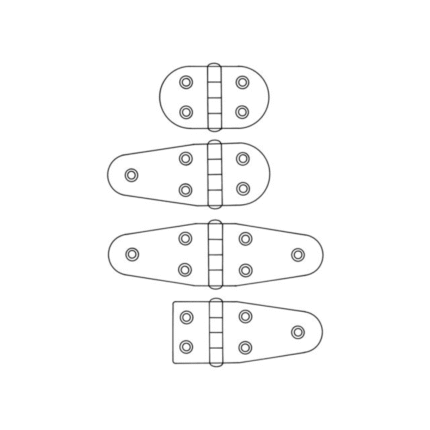 Scharnier Edelstahl 95x38.5x2mm