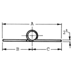 Scharnier Edelstahl 127.5x40x2mm