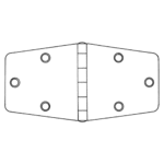 Scharnier Edelstahl 75.5x151x2mm