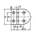 Scharnier 76.2x65mm 90°