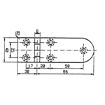 Scharnier 116x40mm 90°