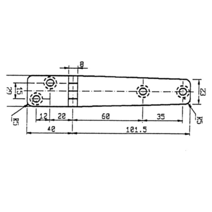 Scharnier 141.5x29mm 90°