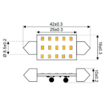 S-LED 15xSMD-Soffitte 42mm 10-30V 1,2W ww 2700K 120lm (in DE nicht lieferbar) – Bild 2