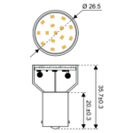 S-LED 15xSMD-BA15s 10-30V 1,5W ww 2700K 120lm (in DE nicht lieferbar) – Bild 2