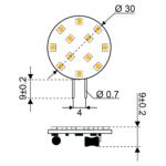 S-LED 12xSMD-G4 10-30V 2,0W ww 2700K 245lm – Bild 2