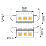 S-LED 9xSMD-Soffitte 42mm 10-30V 2,0W ww 3000K 200lm (in DE nicht lieferbar) – Bild 2