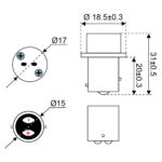 Adapter BAY15d nach G4/GU5.3/GY6.25 – Bild 2