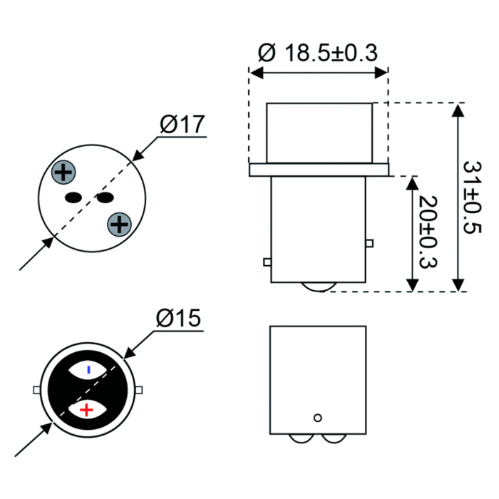 Adapter BAY15d nach G4/GU5.3/GY6.25 – Bild 2