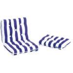 Kapokkissen doppel gestreift blau/weiß