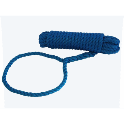 Festmacher PP 3-fach geschlagen mit Augspleiß+Takling blau 10mm 10m