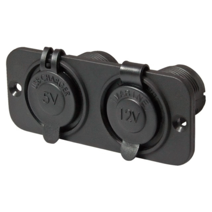 2fach Adapter 1xUSB 2.4A/1xStd. schwarz