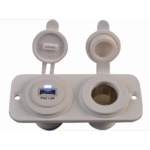 2fach Adapter 1xUSB 2.4A/1xStd. weiß