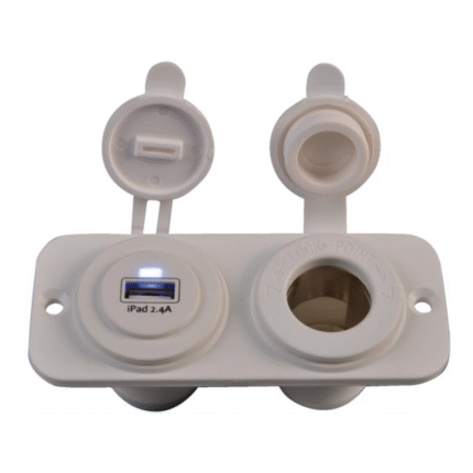 2fach Adapter 1xUSB 2.4A/1xStd. weiß