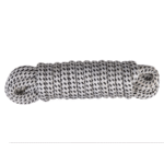 Festmacher PES geflochten mit Augspleiß+Takling weiß/schwarz 12mm 6m